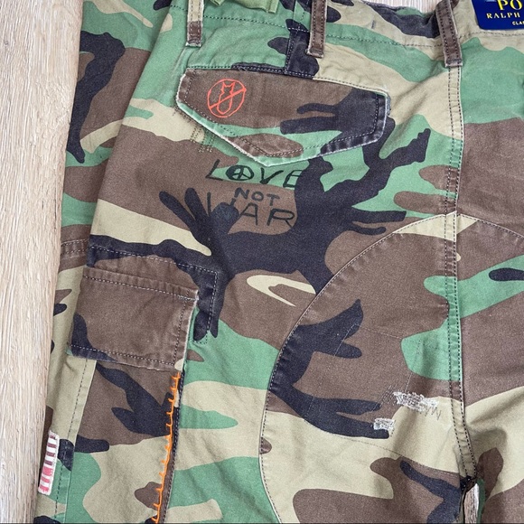 Polo Ralph Lauren Classic Kauai Camo Distressed Cargo Flag Utility Pants 34 30 - Picture 4 of 10